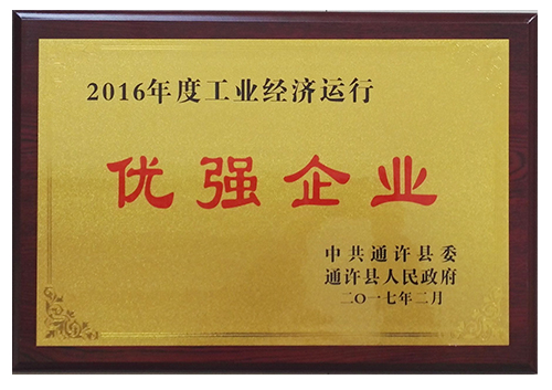 2016年度工業(yè)經(jīng)濟(jì)運(yùn)行優(yōu)強(qiáng)企業(yè)